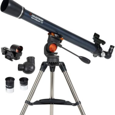 Celestron AstroMaster 70AZ Refractor Telescope for Moon & Planet Viewing | Fully Coated Glass Optics, Crisp Moon & Planetary Views, Alt-Azimuth Mount with Easy Manual Controls, Beginner Friendly